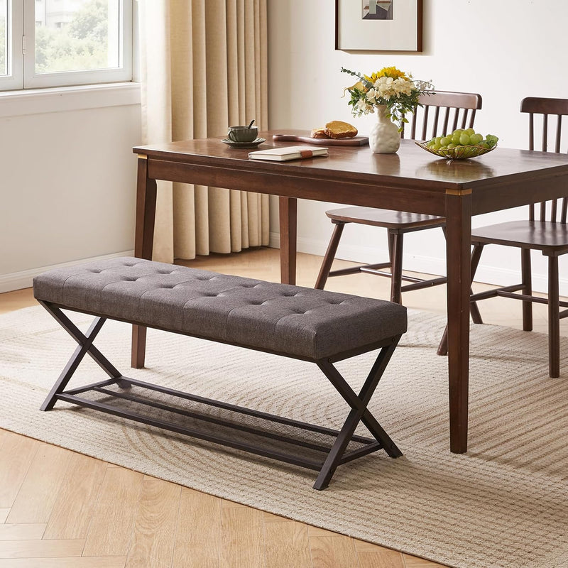 44.5” Shoe Storage Bench with Seat PU Leather