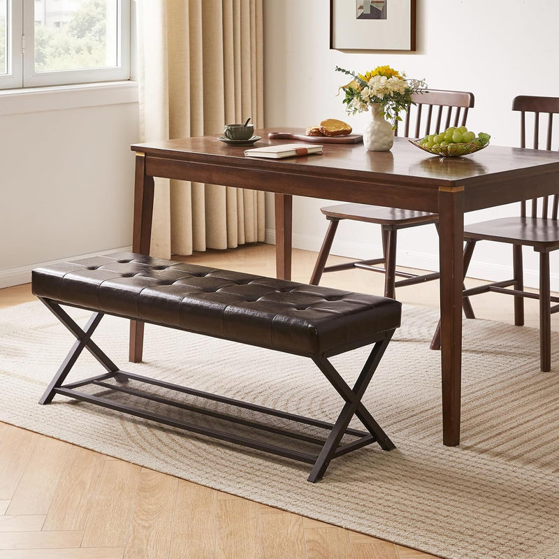 44.5” Shoe Storage Bench with Seat PU Leather