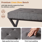 44.5” Shoe Storage Bench with Seat PU Leather