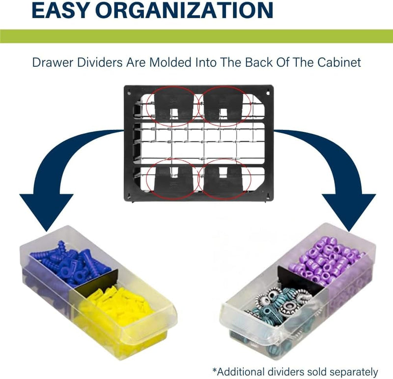 44-Drawer Plastic Drawer Storage Cabinet for Garage Organisation