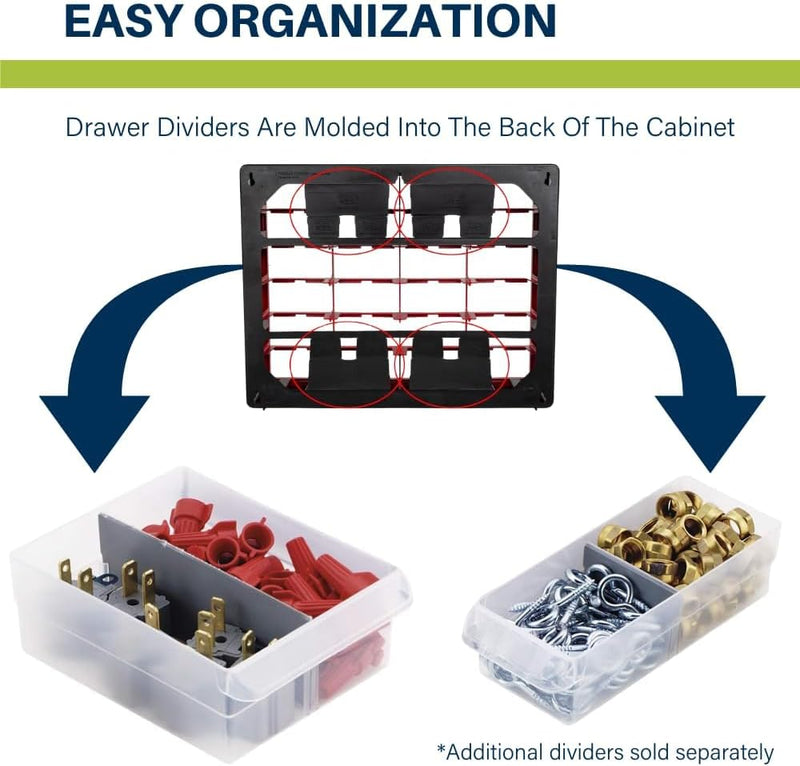 44-Drawer Plastic Drawer Storage Cabinet for Garage Organisation