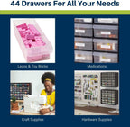 44-Drawer Plastic Drawer Storage Cabinet for Garage Organisation
