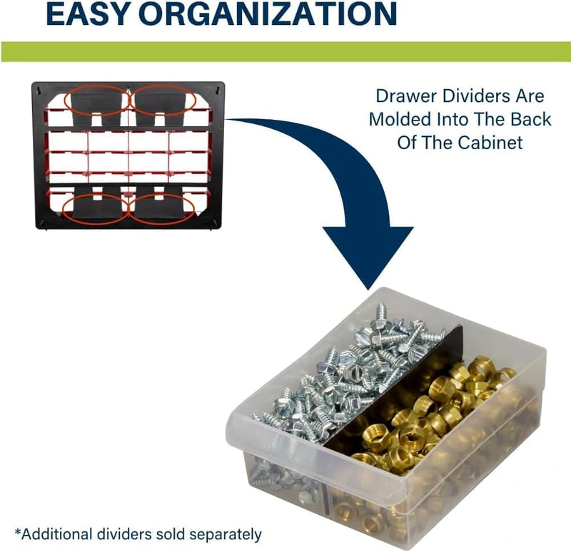 44-Drawer Plastic Drawer Storage Cabinet for Garage Organisation