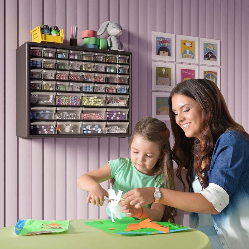 44-Drawer Plastic Drawer Storage Cabinet for Garage Organisation