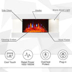 44" Wall Mounted Electric Fireplace Atacama