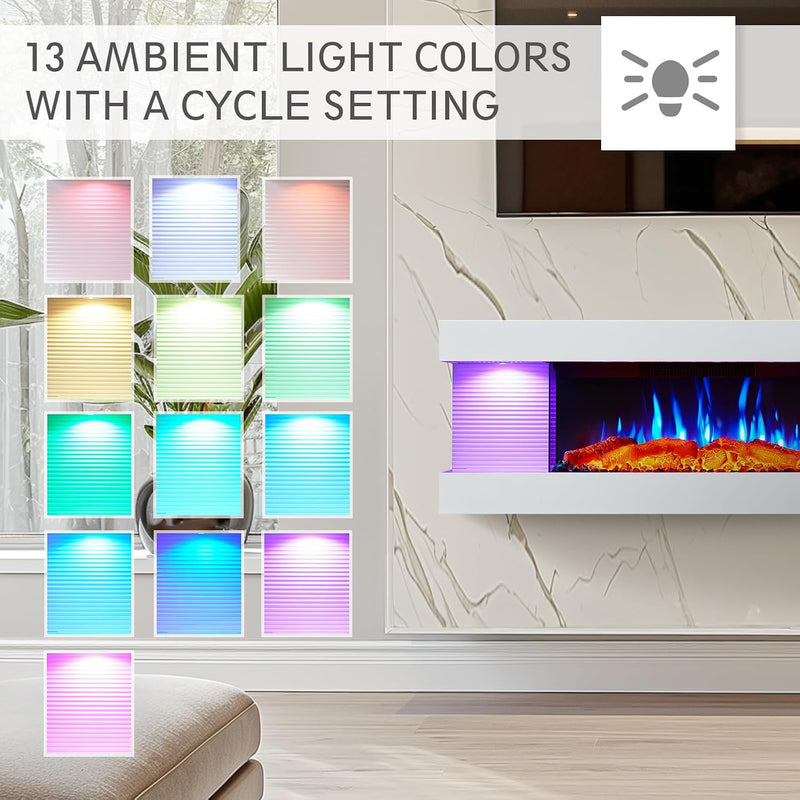 44" Wall Mounted Electric Fireplace Atacama
