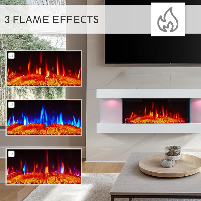 44" Wall Mounted Electric Fireplace Atacama