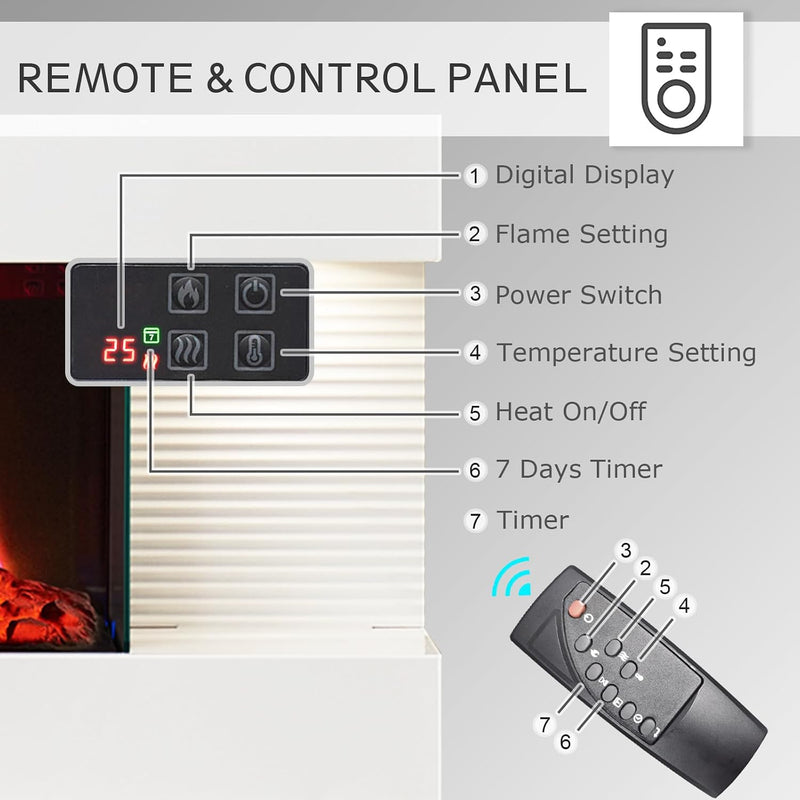 44" Wall Mounted Electric Fireplace Atacama