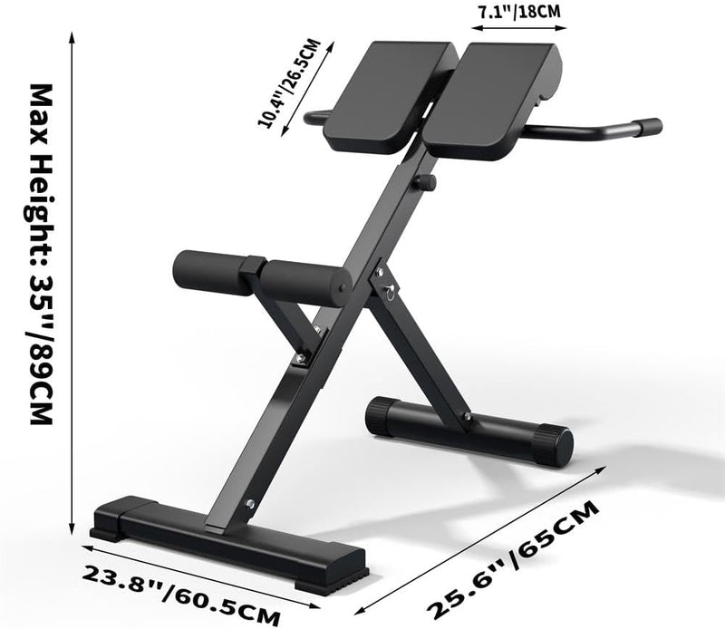 45-Degree Hyperextension Roman Chair Adjustable Height and Back
