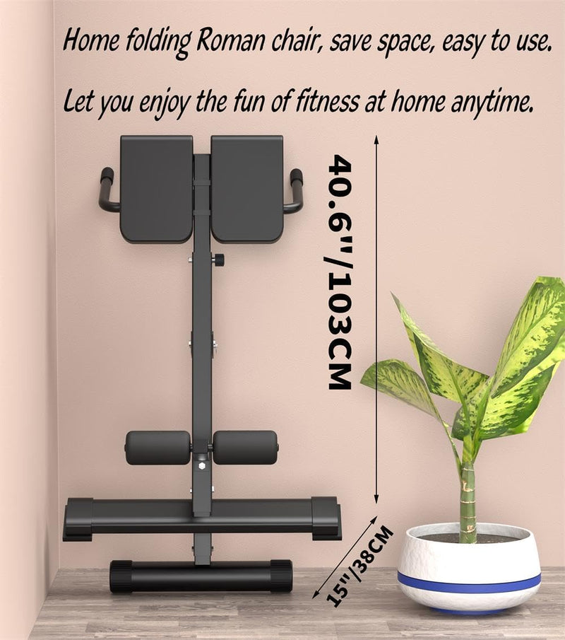 45-Degree Hyperextension Roman Chair Adjustable Height and Back