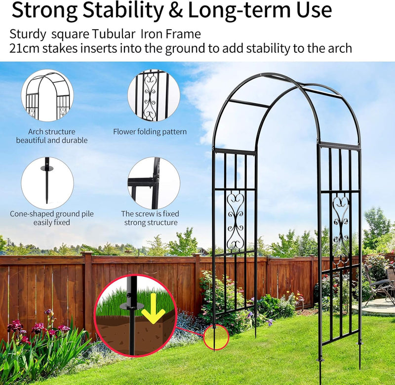 45" W X 83" H Arbours Curved Metal