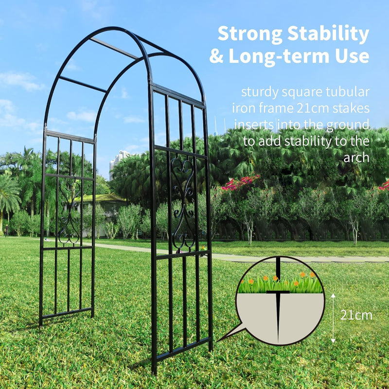 45" W X 83" H Arbours Curved Metal