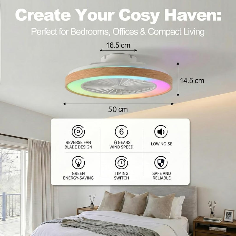 45CM Crystal Ceiling Fans with Lights