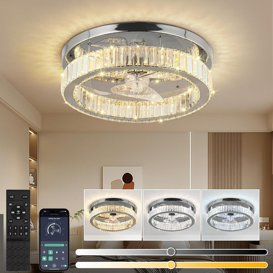 45CM Crystal Ceiling Fans with Lights