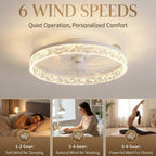 45CM Crystal Ceiling Fans with Lights
