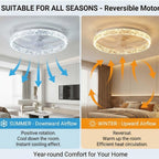 45CM Crystal Ceiling Fans with Lights