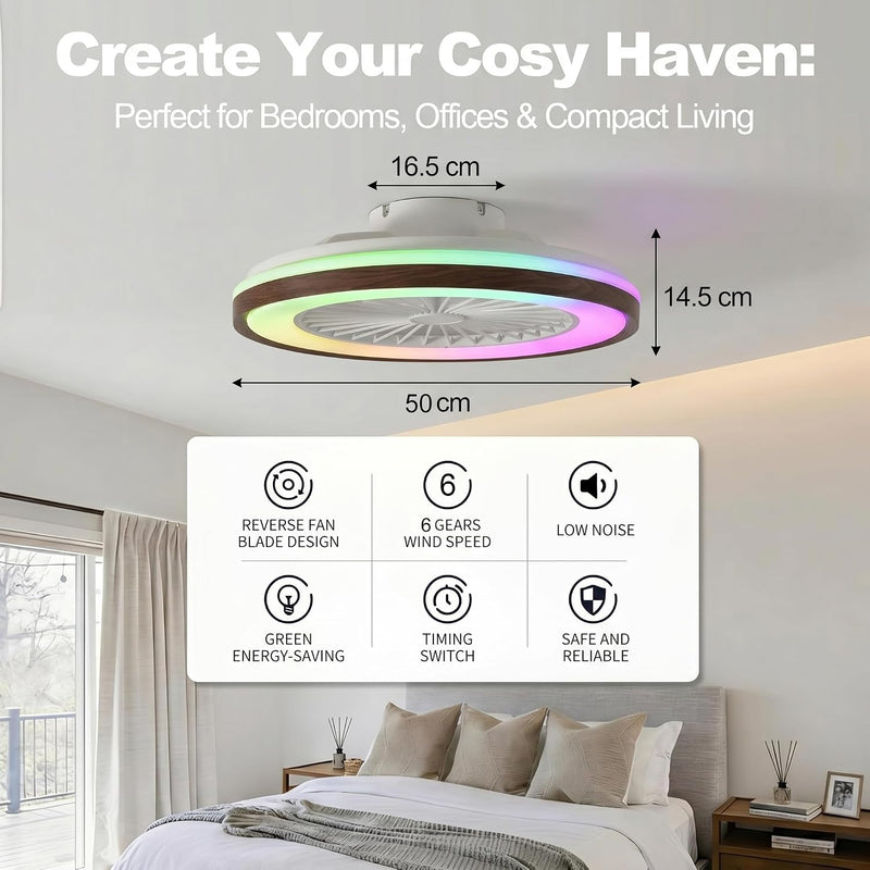 45CM Crystal Ceiling Fans with Lights