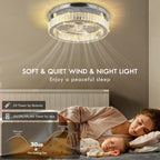 45CM Crystal Ceiling Fans with Lights