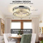 45CM Crystal Ceiling Fans with Lights