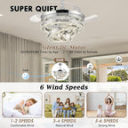45CM Crystal Ceiling Fans with Lights