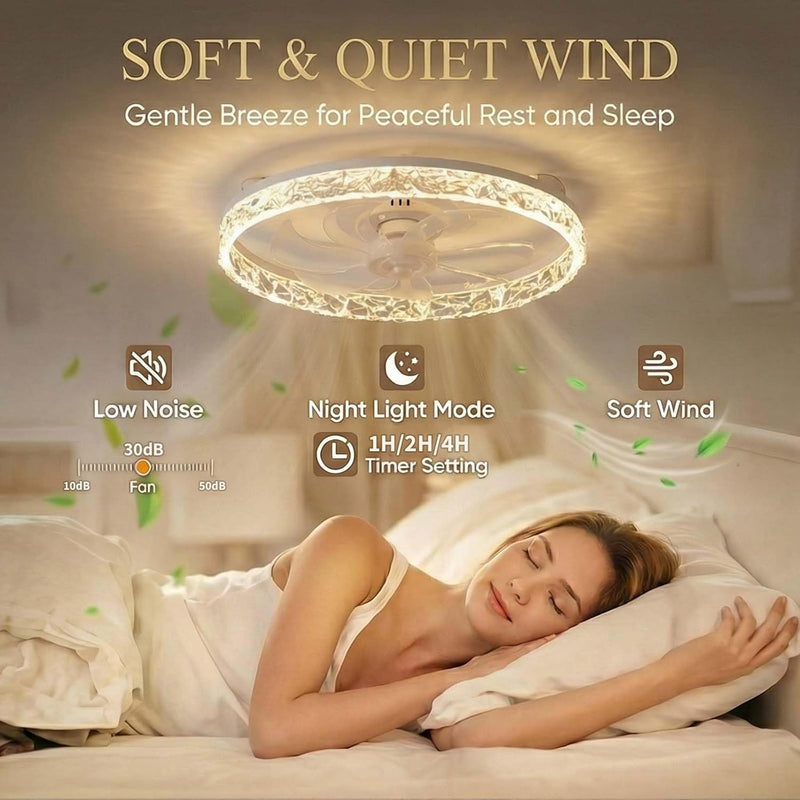45CM Crystal Ceiling Fans with Lights