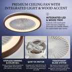 45CM Crystal Ceiling Fans with Lights