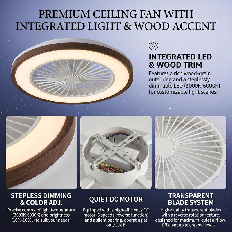45CM Crystal Ceiling Fans with Lights