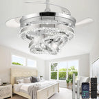 45CM Crystal Ceiling Fans with Lights