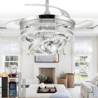 45CM Crystal Ceiling Fans with Lights