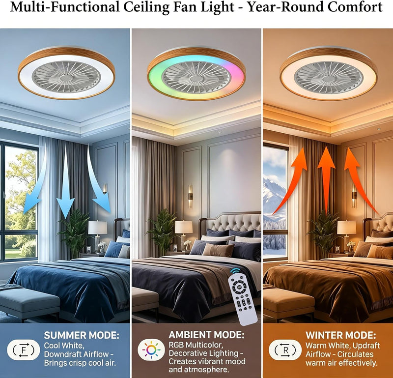 45CM Crystal Ceiling Fans with Lights