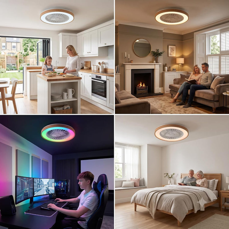 45CM Crystal Ceiling Fans with Lights