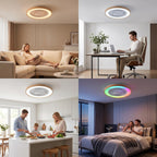 45CM Crystal Ceiling Fans with Lights