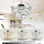 45CM Crystal Ceiling Fans with Lights