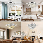45CM Crystal Ceiling Fans with Lights