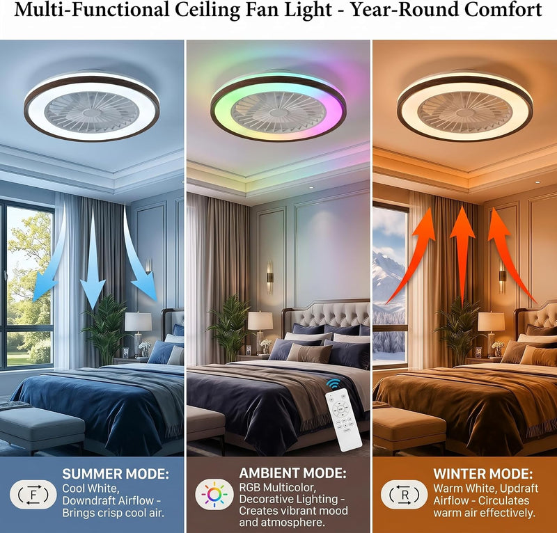 45CM Crystal Ceiling Fans with Lights