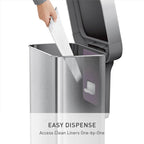 45L Rectangular Kitchen Pedal Bin with Liner Pocket