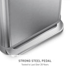45L Rectangular Kitchen Pedal Bin with Liner Pocket