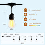 45m Festoon Lights Mains Shatterproof Connectable