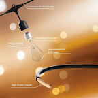 45m Festoon Lights Mains Shatterproof Connectable