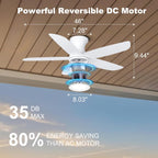 46 Inch Ceiling Fan with Lights Remote App
