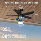 46 Inch Ceiling Fan with Lights Remote App