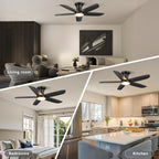 46 Inch Ceiling Fan with Lights Remote App