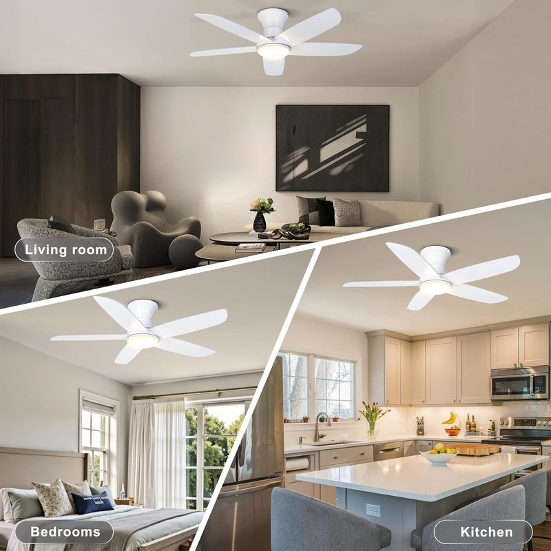 46 Inch Ceiling Fan with Lights Remote App