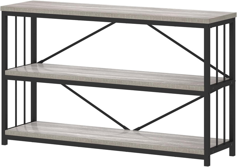 47" 3 Tier Low Bookcase Industrial Modern Short