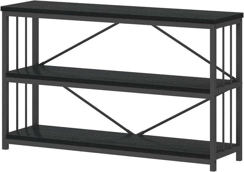 47" 3 Tier Low Bookcase Industrial Modern Short