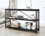 47" 3 Tier Low Bookcase Industrial Modern Short