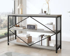 47" 3 Tier Low Bookcase Industrial Modern Short