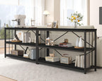 47" 3 Tier Low Bookcase Industrial Modern Short