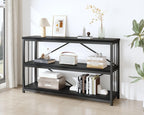 47" 3 Tier Low Bookcase Industrial Modern Short