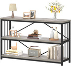 47" 3 Tier Low Bookcase Industrial Modern Short